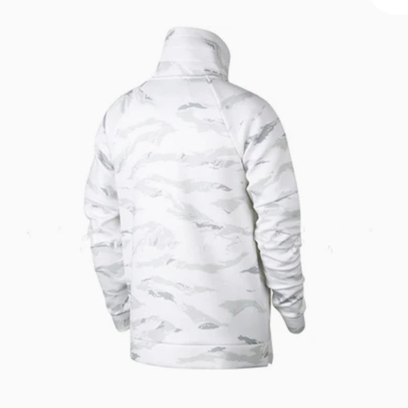 AIR JORDAN White Camouflage Half-Zipper Fleece Lined Sports Pullover Jacket - Picture 3 of 8